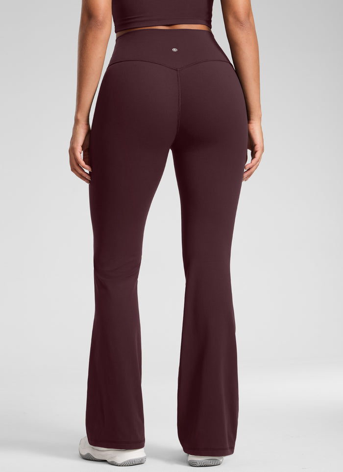 CRZ YOGA Women's Butterlift Hidden Scrunch Butt Flare Leggings 31" Ripe Plum