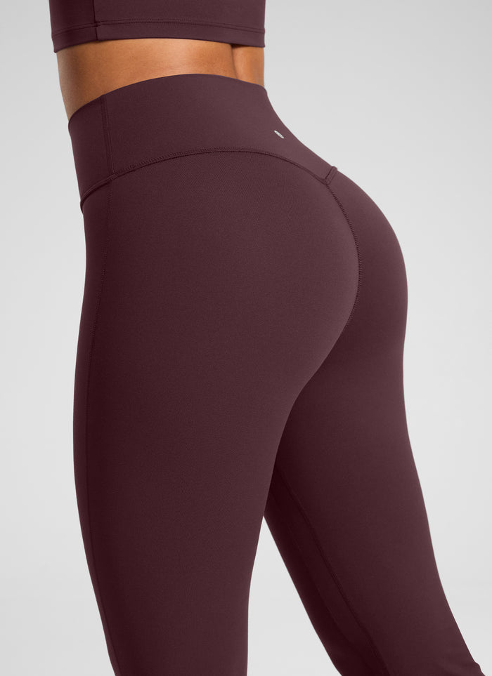 CRZ YOGA Women's Butterlift Hidden Scrunch Butt Flare Leggings 31" Ripe Plum