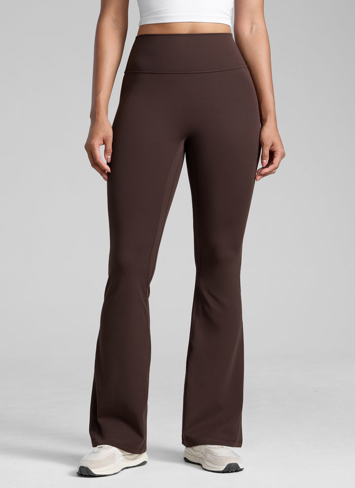 CRZ YOGA Women's Butterlift Hidden Scrunch Butt Flare Leggings 31" Hot Fudge Brown