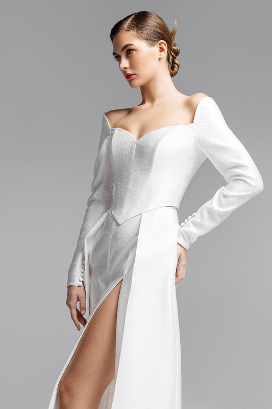 Sexy Off-The-Shoulder Corset With Long Sleeves ROXANA