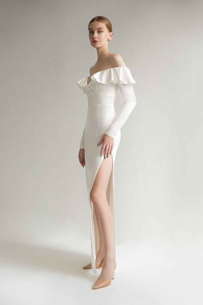 Sexy Wedding Dress With Long Sleeves Celine
