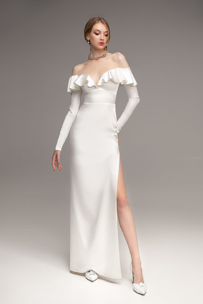 Sexy Wedding Dress With Long Sleeves Celine