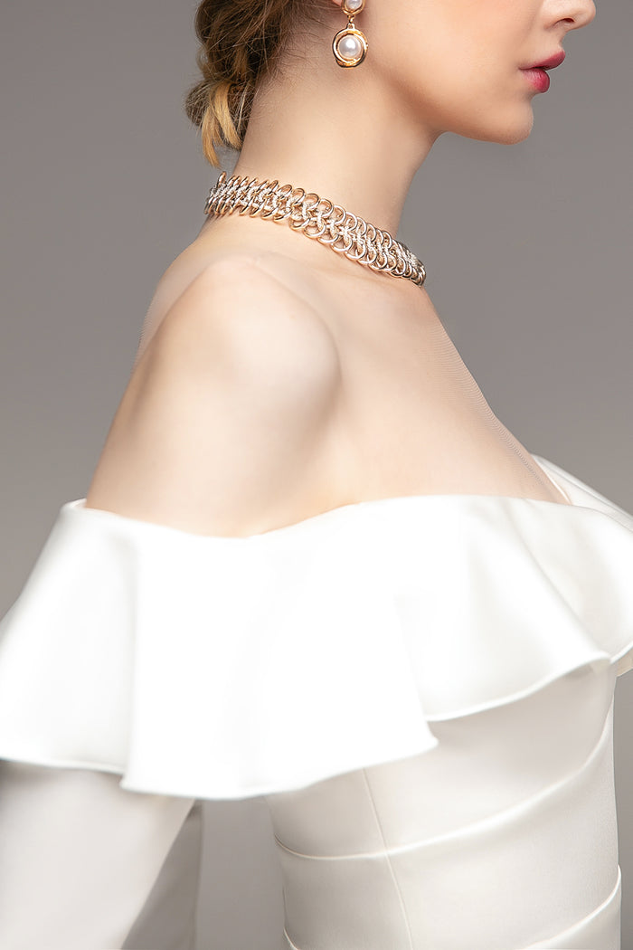 Sexy Wedding Dress With Long Sleeves Celine