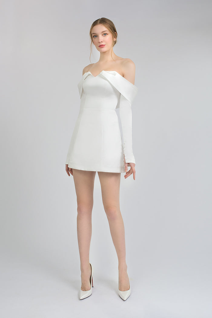 Short Wedding Dress With Removable Sleeves Maggie