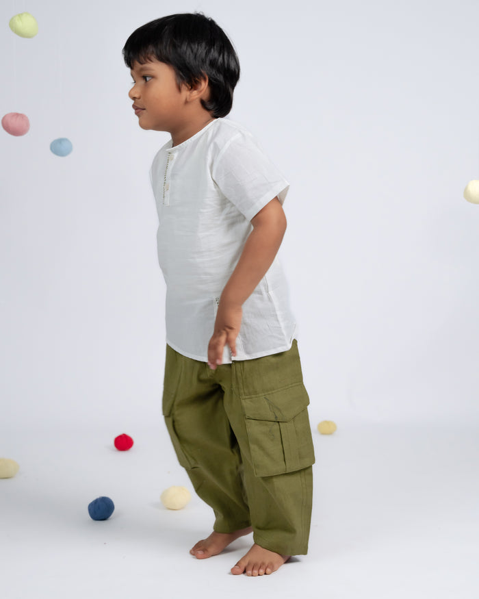 Signature Boy Co-ord Set - White / Green