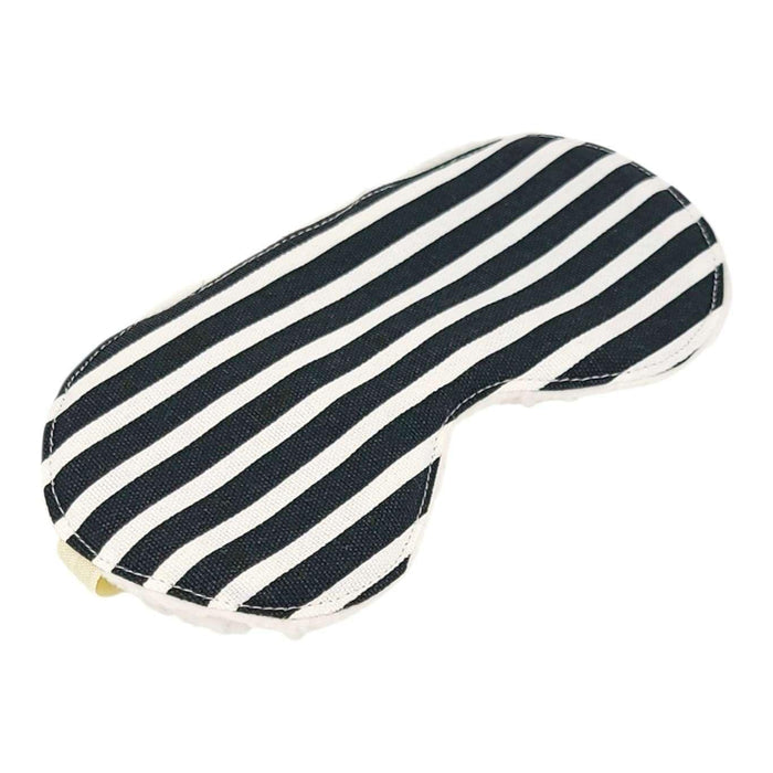 Sleep Mask - Black White Stripe (Cream Sherpa) by Little Man Originals
