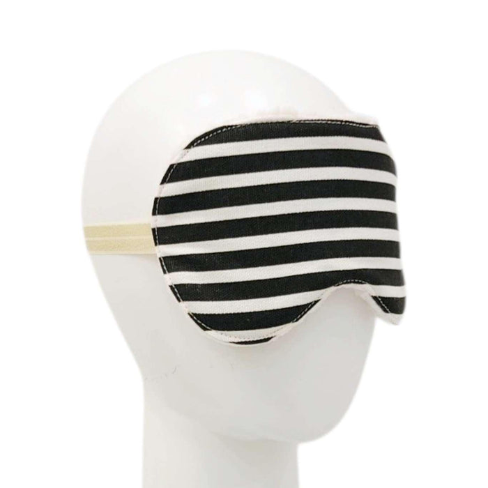 Sleep Mask - Black White Stripe (Cream Sherpa) by Little Man Originals
