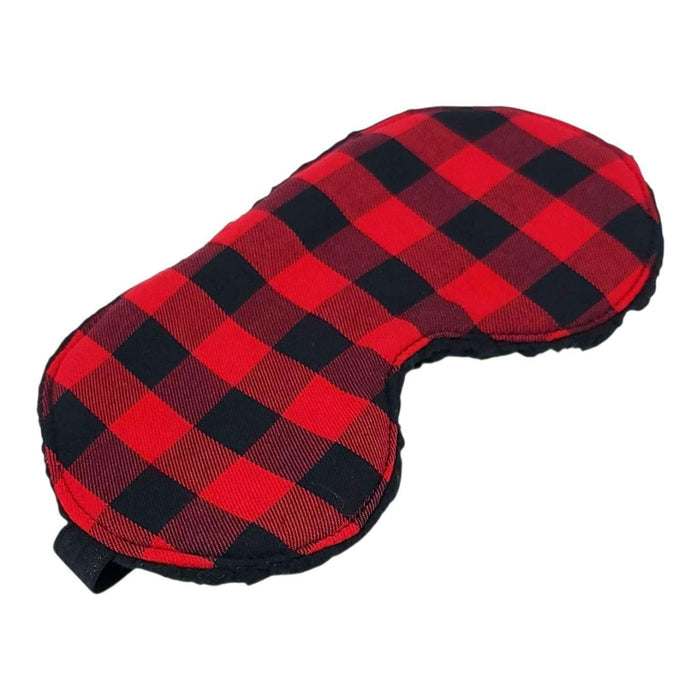 Sleep Mask - Buffalo Plaid (Black Sherpa) by Little Man Originals