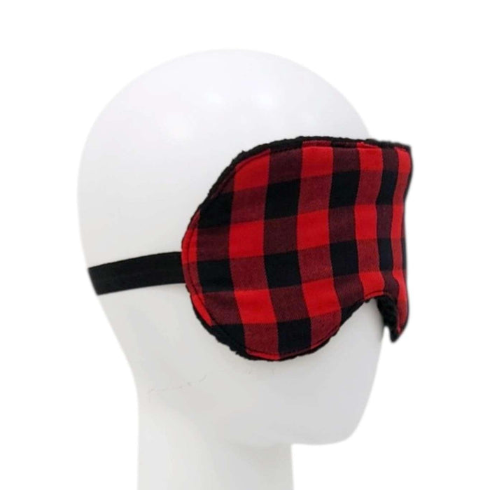 Sleep Mask - Buffalo Plaid (Black Sherpa) by Little Man Originals