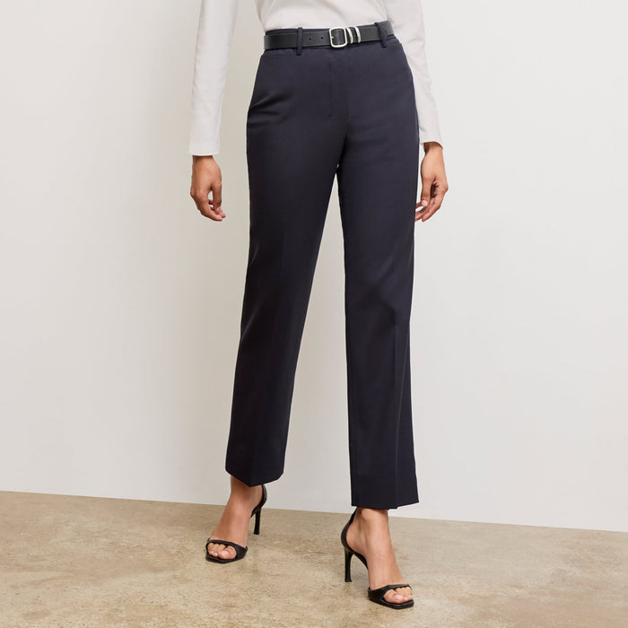 image of a woman wearing the smith pant in galaxy blue | Lead