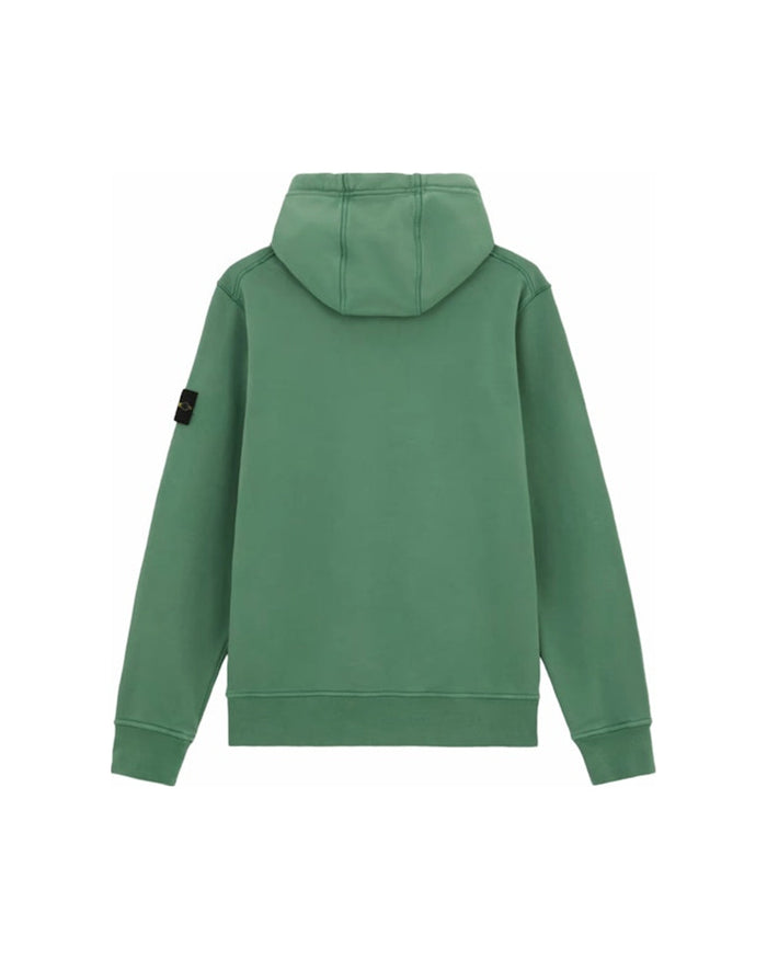 Stone Island Fleece Garment Dyed Hoodie Sage Green