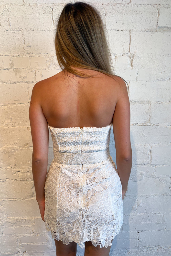 Stop & Stare Dress White Back, adeline boutique, dallas boutique, boutique
