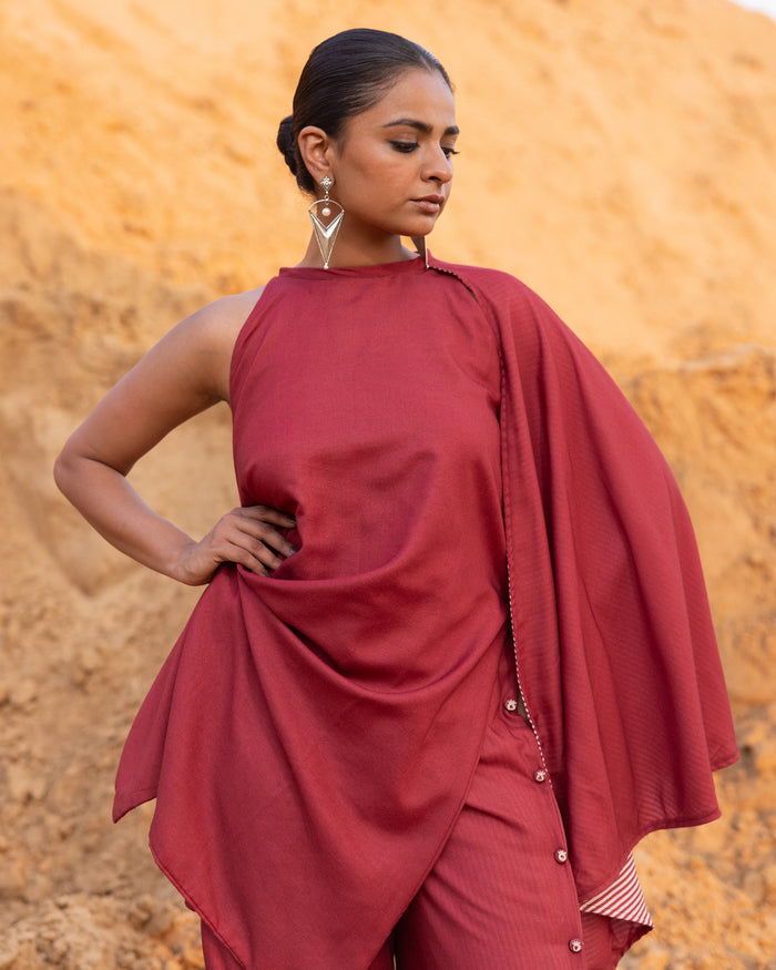 Strukt Co-Ord Set - Maroon