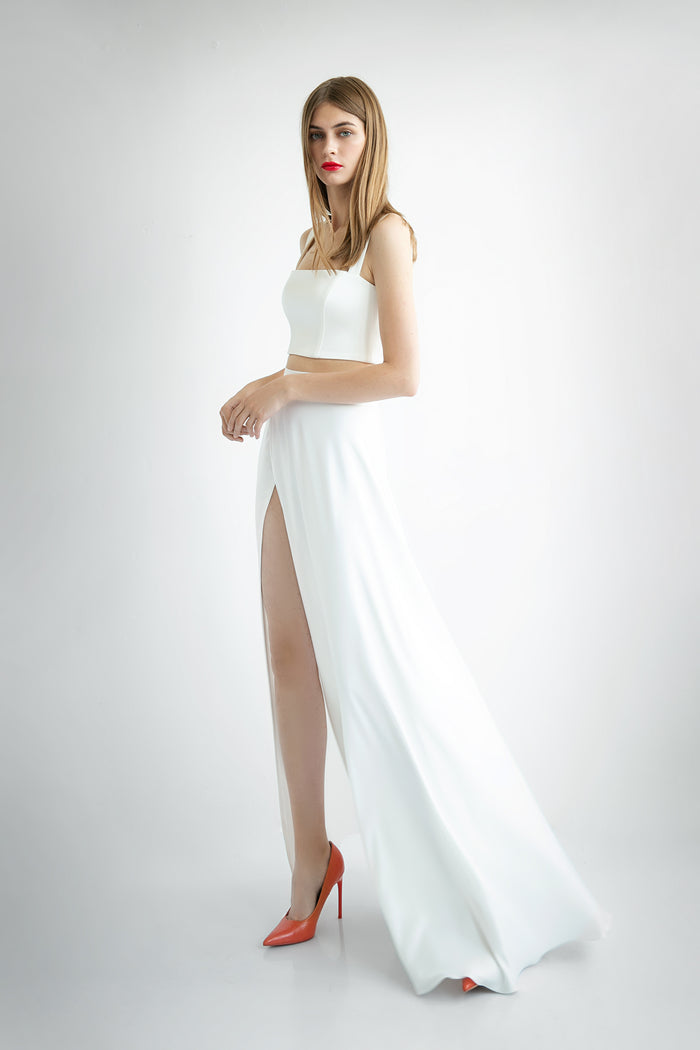 Summer Silk Skirt With A Split Ayna