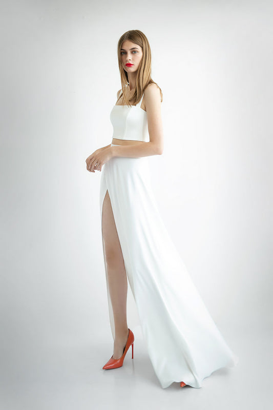 Summer Silk Skirt With A Split Ayna