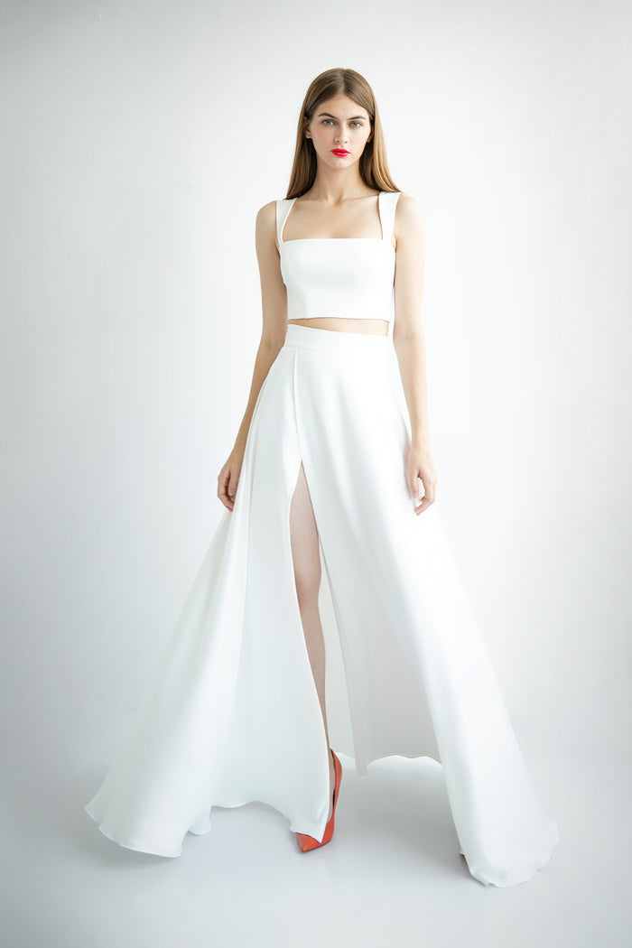 Summer Silk Skirt With A Split Ayna