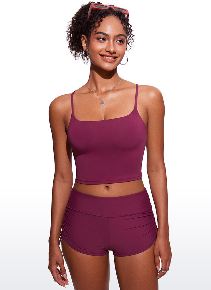 CRZ YOGA Women's Sunshine Bikini Tops U Back Longline Adjustable Straps Fuchsia