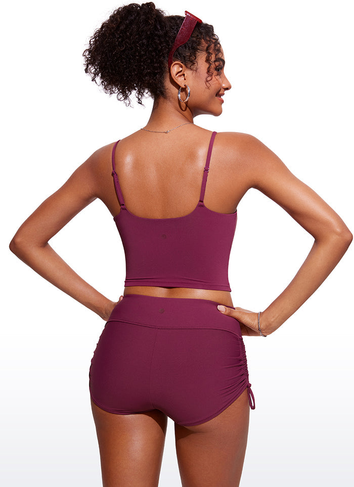 CRZ YOGA Women's Sunshine Bikini Tops U Back Longline Adjustable Straps Fuchsia