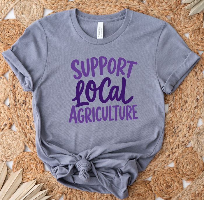 Support Local Agriculture – Purple – Bella Canvas T-Shirt