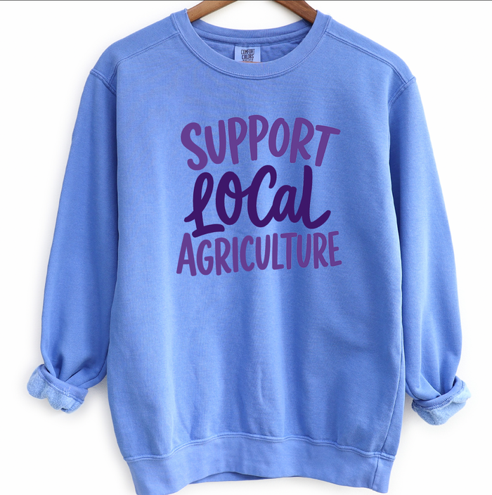 Support Local Agriculture – Purple – Crewneck