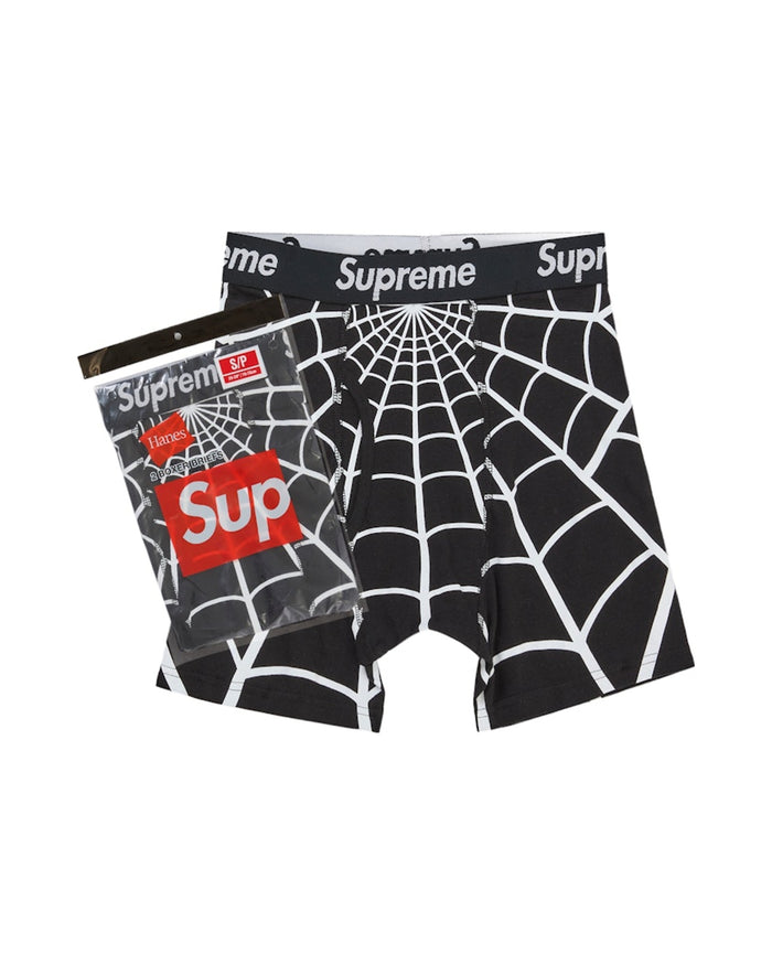 Supreme Hanes Spider-Man Boxer Briefs (2 Pack) Black