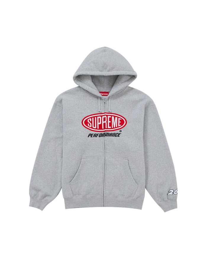Supreme Performance Zip Up Hooded Sweatshirt Grey