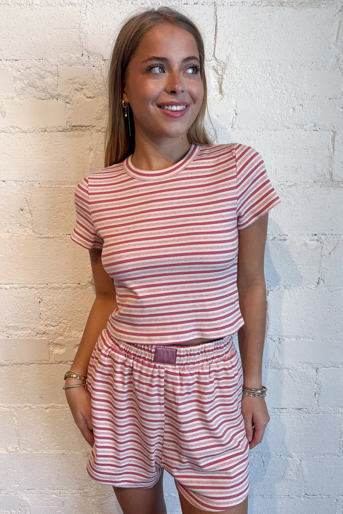 Sweet Escape Striped Top Pink, adeline boutique, dallas boutique, boutique