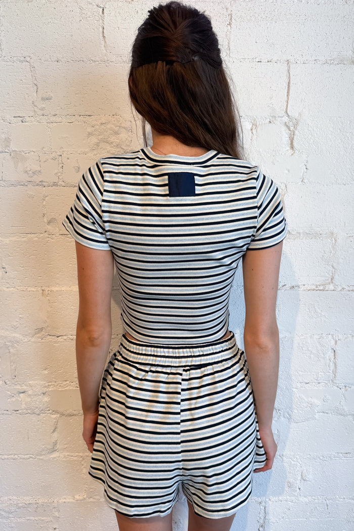 Sweet Escape Striped Top Blue Back, adeline boutique, dallas boutique, boutique