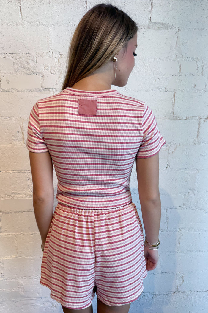Sweet Escape Striped Top Pink Back, adeline boutique, dallas boutique, boutique