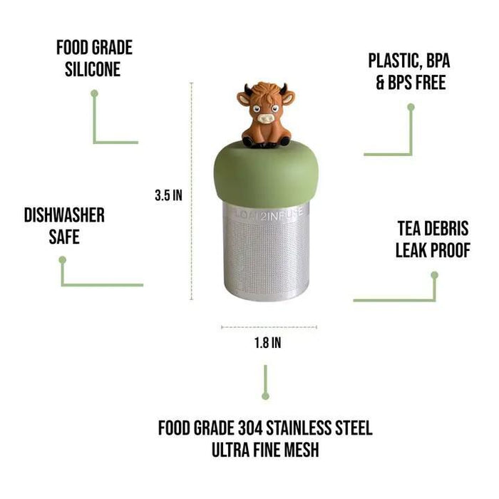 Tea Infuser - Baby Highland Cow (Green Base) by Float2Infuse