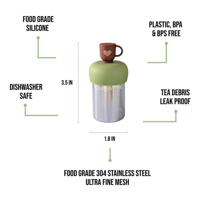 Tea Infuser - Heart Tea Cup (Green Base) by Float2Infuse
