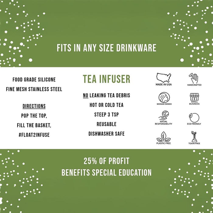 Tea Infuser - Heart Tea Cup (Green Base) by Float2Infuse