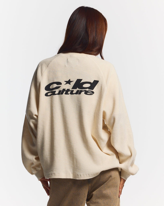 CAMO THERMAL LONGSLEEVE TEE WHITE - COLD CULTURE #woman