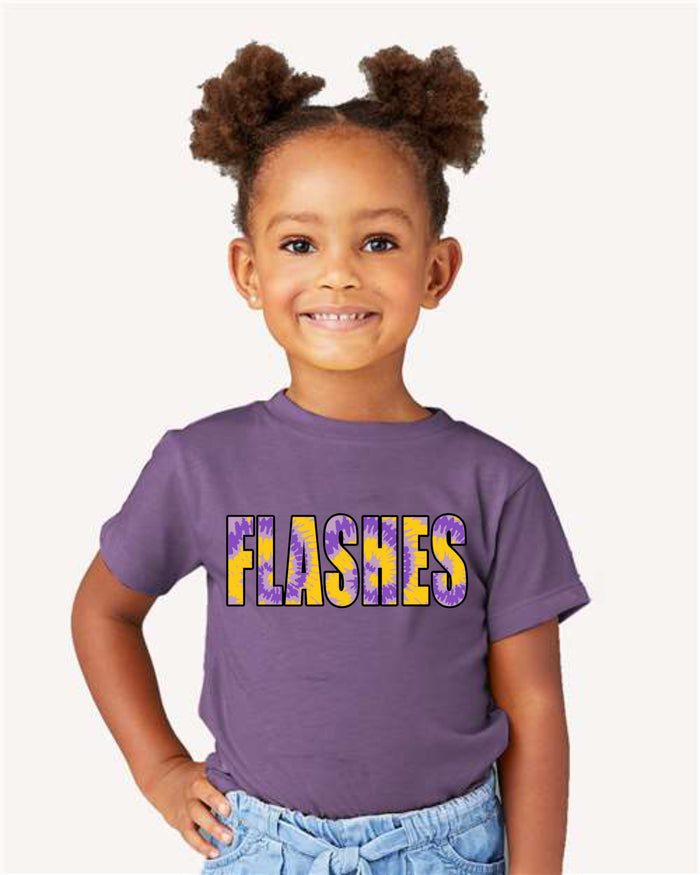2T / Flashes Tie Dye Tee / Heather Team Purple