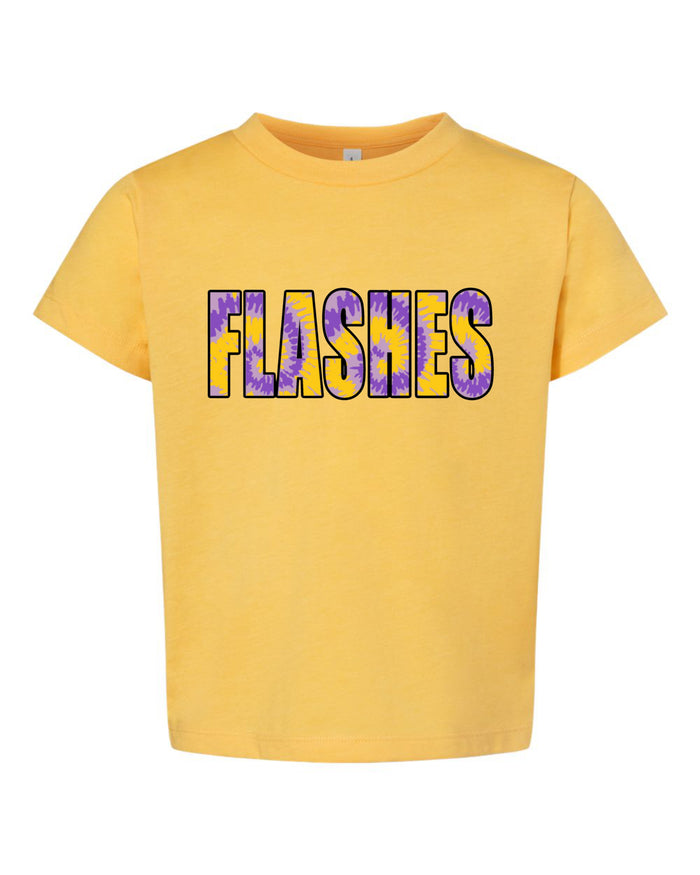 2T / Flashes Tie Dye Tee / Heather Yellow Gold