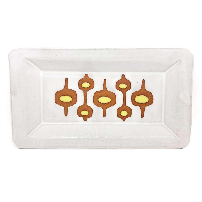 Tray - Mid-Century Modern in White and Yellow by Fern Street Pottery