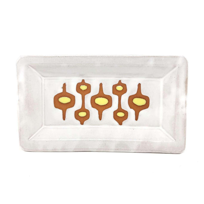 Tray - Mid-Century Modern in White and Yellow by Fern Street Pottery