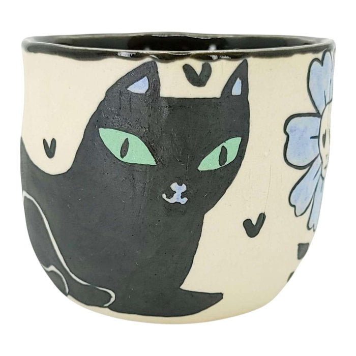 ER104A $92 - Dark Kitty Flowers Tumbler A