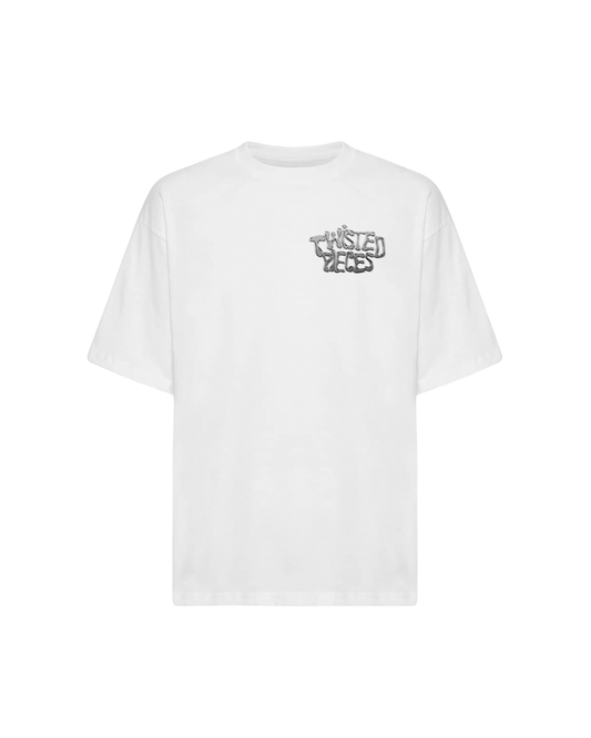 Twisted Pieces Pixel Tee White