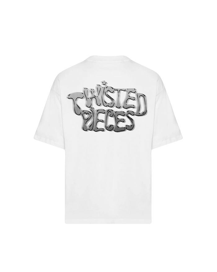 Twisted Pieces Pixel Tee White