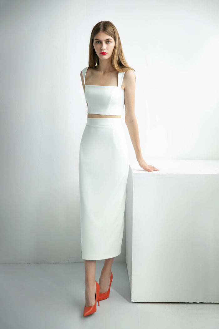 TWO PIECE CREPE WEDDING DRESS AI