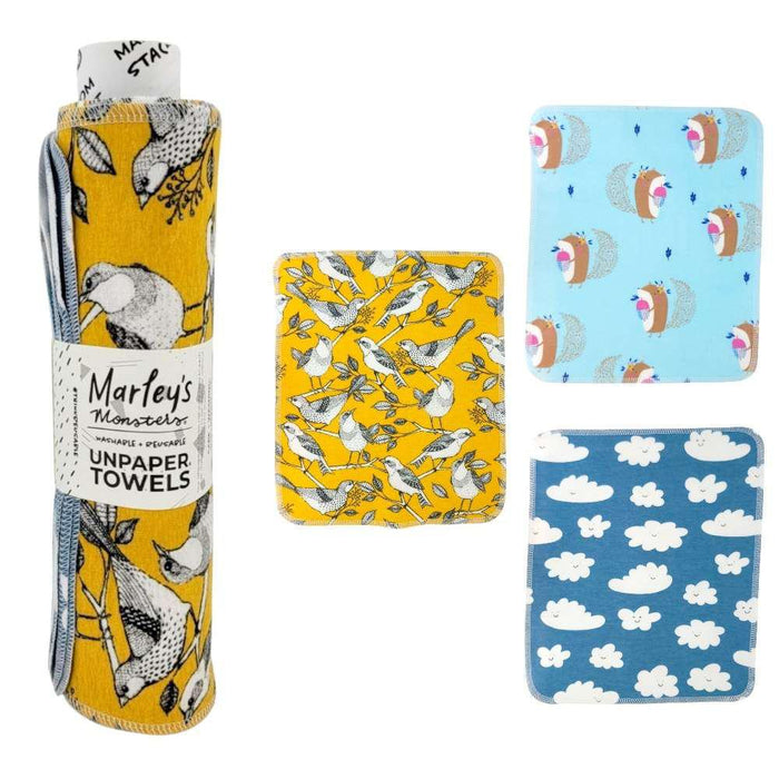 MLY119 $48 - Yellow Birds Mix - Cotton Flannel UNpaper Towels
