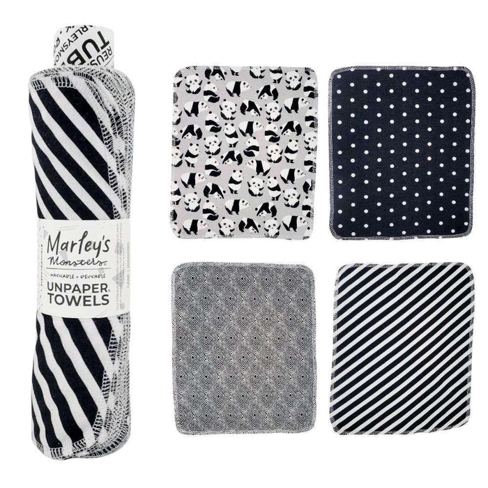UNpaper® Towels - Cotton Flannel Reusable Cloths (Assorted Mismatched Styles) by Marley’s Monsters