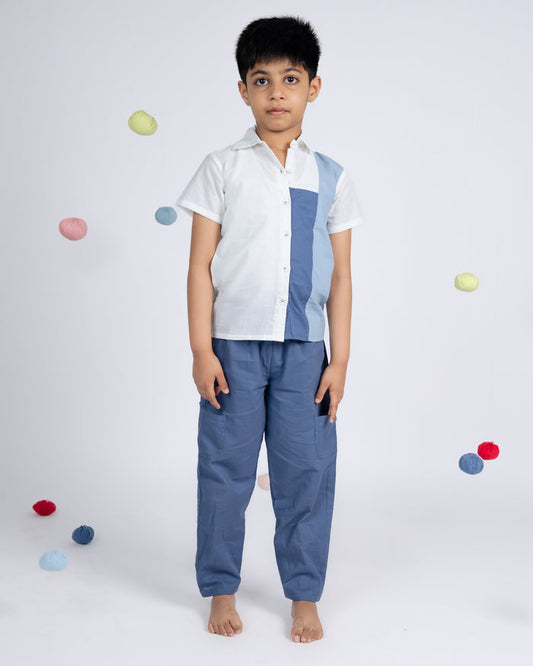 Urban Boy Co-ord Set - Whitw Blue