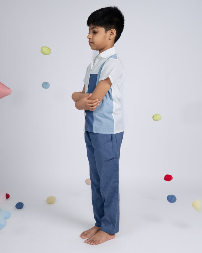 Urban Boy Co-ord Set - Whitw Blue