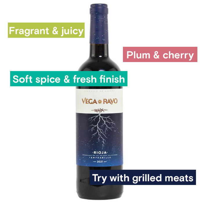 Vega del Rayo Rioja Tempranillo Bottle & Tasting Notes