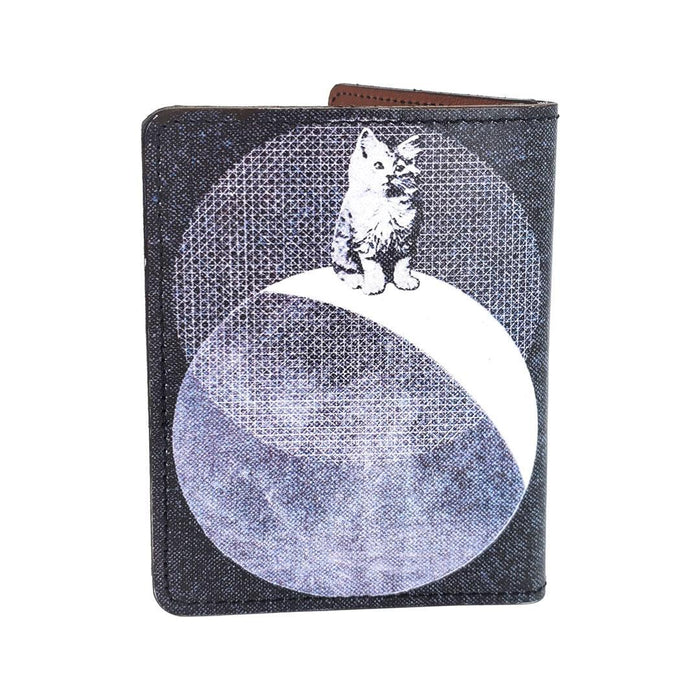 Vertical Leather Wallet - Kitty (Gray) by Backerton