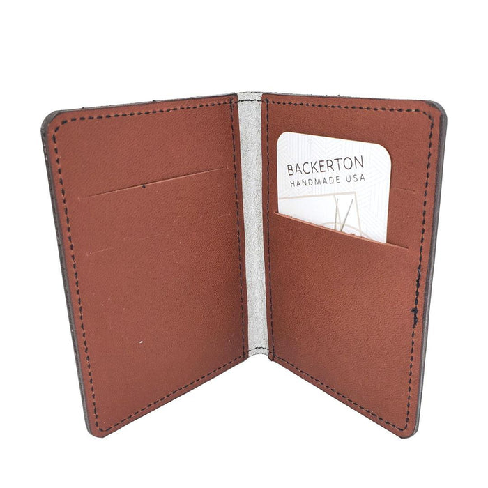 Vertical Leather Wallet - Kitty (Gray) by Backerton