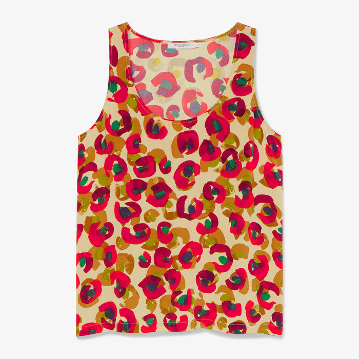 Packshot image of the Vicky Tank in Peacock Print