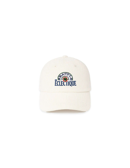 Vintage Mariners Dad Hat made of soft corduroy, featuring classic Mariners lettering and a comfortable fit.